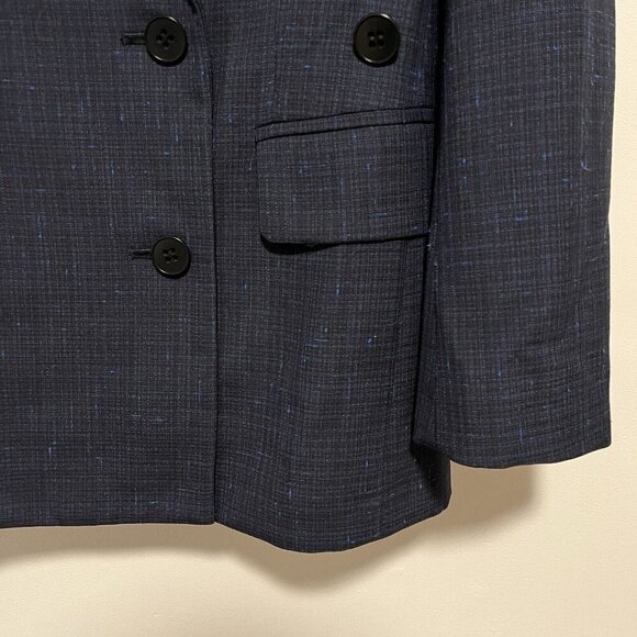 Tibi NWT Double Breasted Blue Flecked Wool Blazer Size 2 - Picture 5 of 10